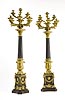 A superb pair of Empire gilt and patinated bronze eight-light candelabra attributed to Pierre-Philippe Thomire almost certainly after a design by Charles Percier